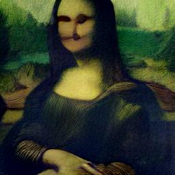 generated: a painting of the mona lisa on a white wall #4